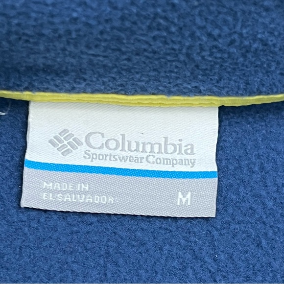Columbia PFG Shirt Medium Blue Half Snap Fleece Pullover Fishing Outdoor Men - Picture 5 of 15